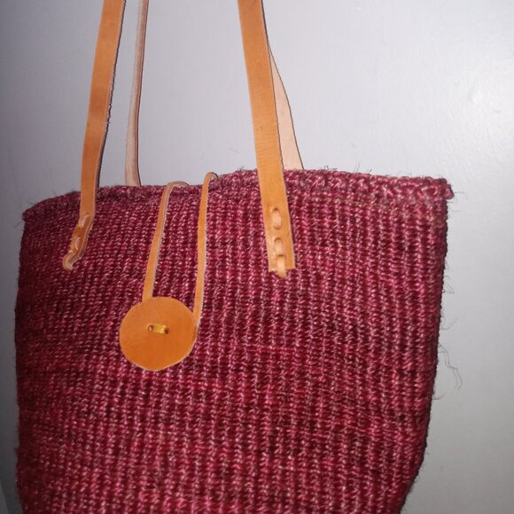 Large sisal Kiondo Kikuyu Kenya Tote bag - Picture 4 of 8